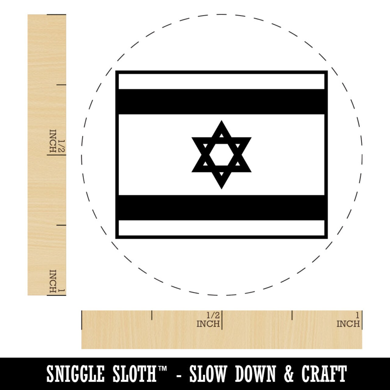 Israel Flag Self-Inking Rubber Stamp for Stamping Crafting Planners